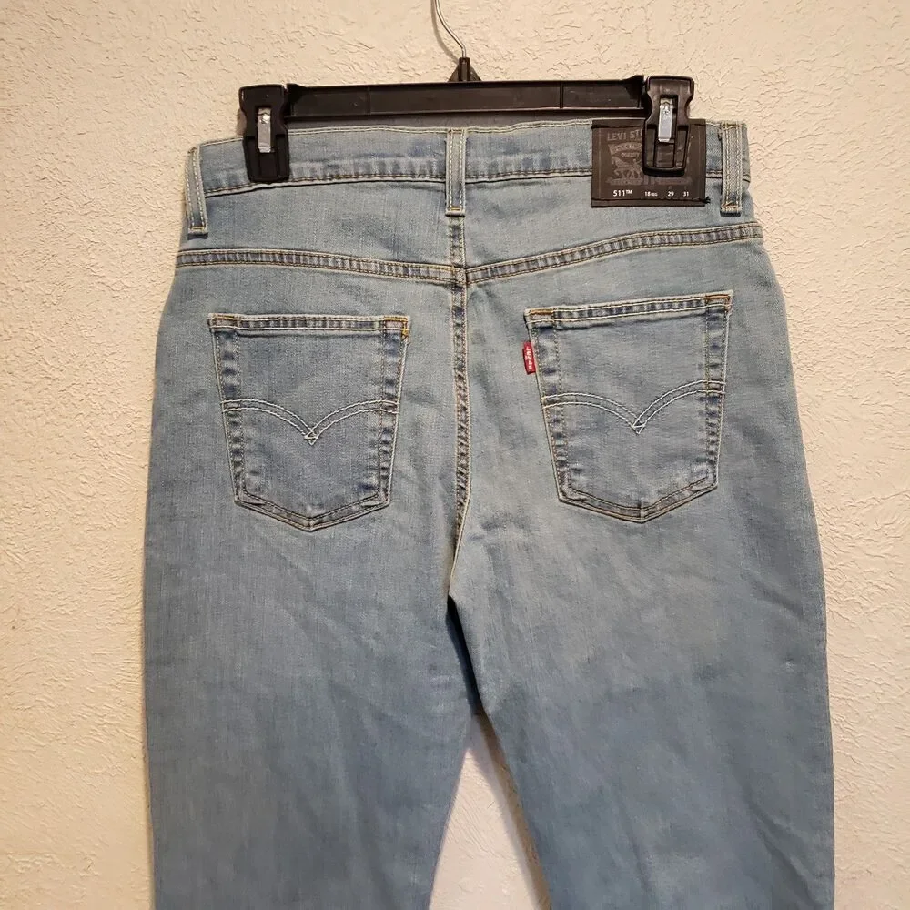 Levi's 511 Jeans Performance Slim Sz 18 Reg W29 L31 Light blue Wash